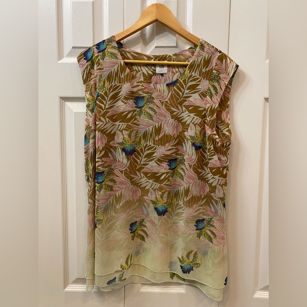 CAbi Multicolor Floral Blouse
